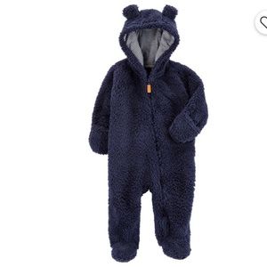 Baby Sherpa Pram - Cozy Bear Zip up Suit
